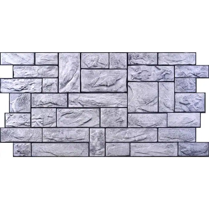 pvc040 Διακοσμητικό Πάνελ 3D PVC 2870 Πριονισμένη γκρι πέτρα - Image 1