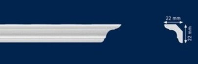 Διακοσμητική κορνίζα από φελιζόλ XPS / LD-C30 / 22mm x 22mm
