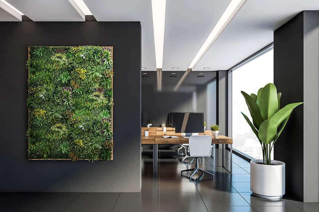 Gray office with vertical mock up poster ΚΑΘΕΤΟΣ ΚΗΠΟΣ PARIS 100 Χ 100 A074 MEADOW - Image 2