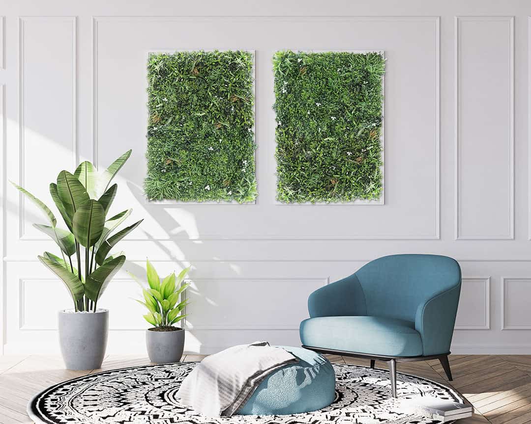 Chic living room interior of modern apartment and trendy armchair, plants and elegant accessories. Home decor. Stock photo ΚΑΘΕΤΟΣ ΚΗΠΟΣ AMSTERDAM 100 Χ 100 A107 DESERT OASIS - Image 3