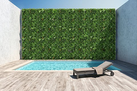 Inner,Courtyard,With,Decorative,Vertical,Garden,Wall,And,Pool.,3d ΚΑΘΕΤΟΣ ΚΗΠΟΣ AMSTERDAM 100 Χ 100 A137 SAVANA - Image 3