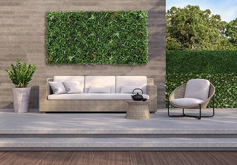 Loft,Style,Outdoor,Living,Area,3d,Render,there,Are,Wooden,And ΚΑΘΕΤΟΣ ΚΗΠΟΣ AMSTERDAM 100 Χ 100 A137 SAVANA - Image 4
