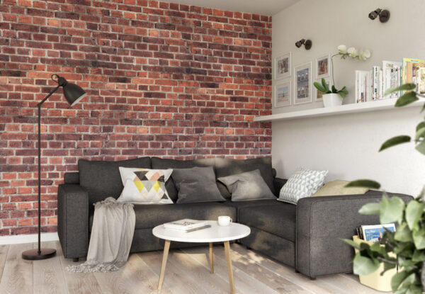 Πλαστική επένδυση Ραμποτέ PVC VILO Red Brick 25x265 cm - Image 3