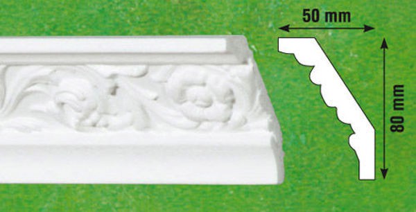 Διακοσμητική κορνίζα από φελιζόλ EPS G13 / 2m x 80mm х 50mm