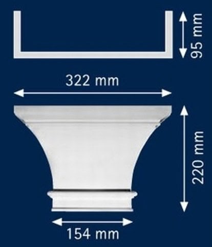 Διακοσμητικό στοιχείο πρόσοψης από φελιζόλ (Κιονόκρανο HKP 15 G)