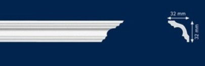 Διακοσμητική κορνίζα από φελιζόλ XPS / LD-K35 / 32mm x 32mm