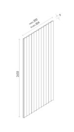 LINERIO XS-LINE WAVE WHITE PANEL 2,65x30cm - Image 2