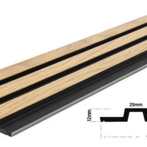 PS PANEL ΜΕ 3D ΠΗΧΑΚΙΑ F4 PIANO 12/122/2900mm NATURAL OAK/BLACK