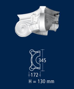 Διακοσμητικό Ημικιονόκρανο Kapitell D1/H Από Πολυστερίνη/Φελιζόλ 13 cm-