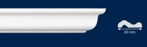 Διακοσμητικό πηχάκι από φελιζόλ XPS/LD-I 60 / 60 mm
